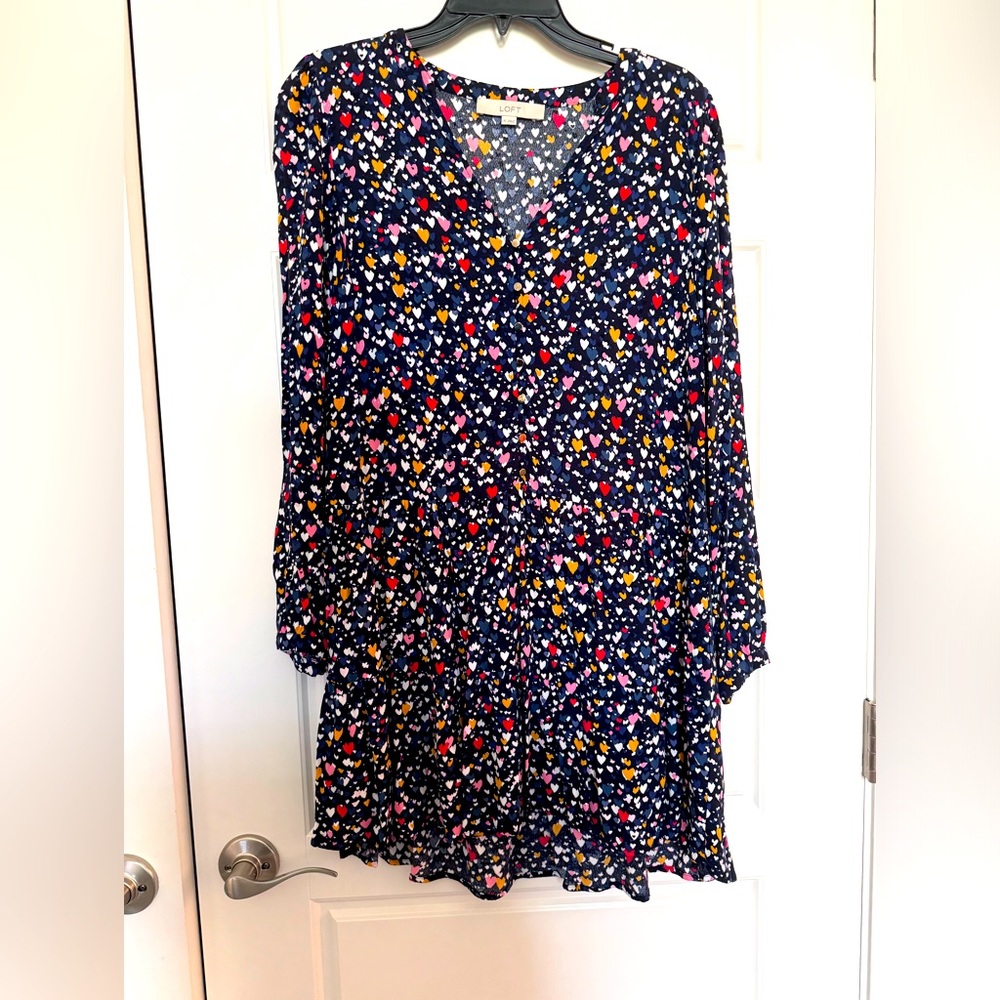 Heart detail long sleeve dress